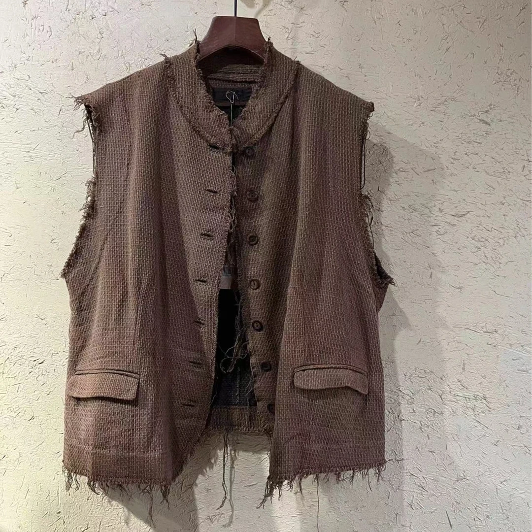 左岸迷香马甲6011无袖网红休闲设计感复古百搭简约马夹宽松