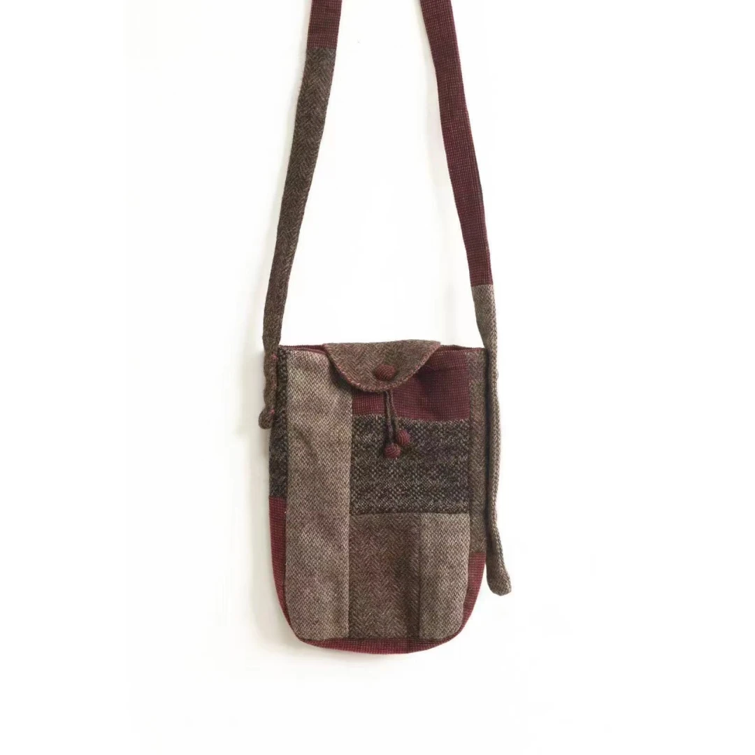 涟香家左岸迷香包包0038斜跨包手机包小包翻盖流苏肩带可调节拼接