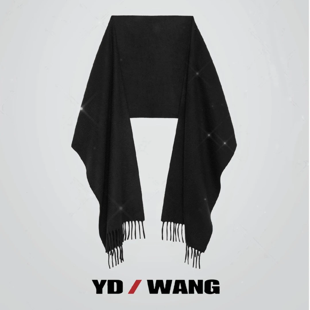 【YD精选】黑钻羊绒披肩  针织时尚百搭纯色保暖黑色BY