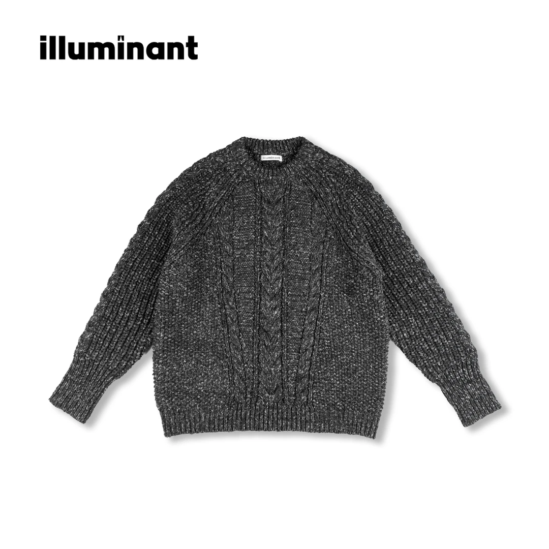 illuminant | SNOW雪诺 秋冬复古粗棒针绞花棉质混纺宽松美式毛衣