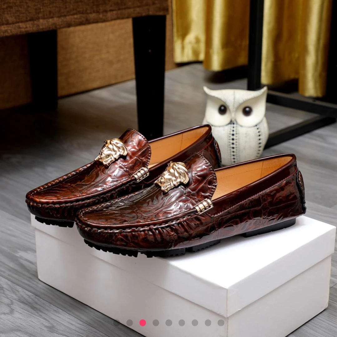 欧洲站最新男款舒适百搭真皮一脚蹬，肚肚鞋，驾车鞋男士时尚透气