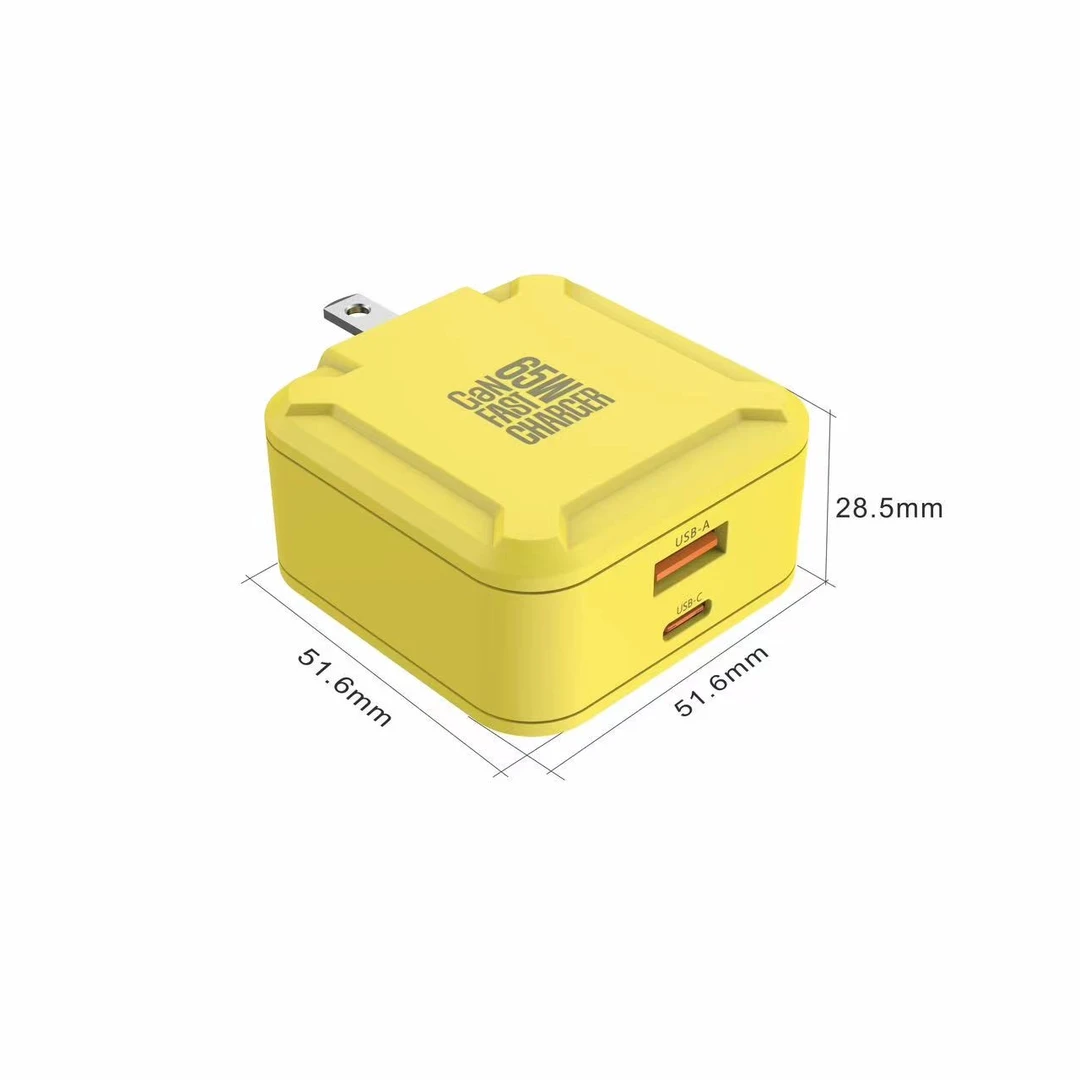 准新品  机甲65W氮化镓超级快充/1A1C双口/GAN新款笔记本手机平板