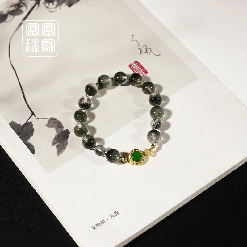 【将来】绿幽灵 水晶18k金时尚手串 （天然珠宝多样发）
