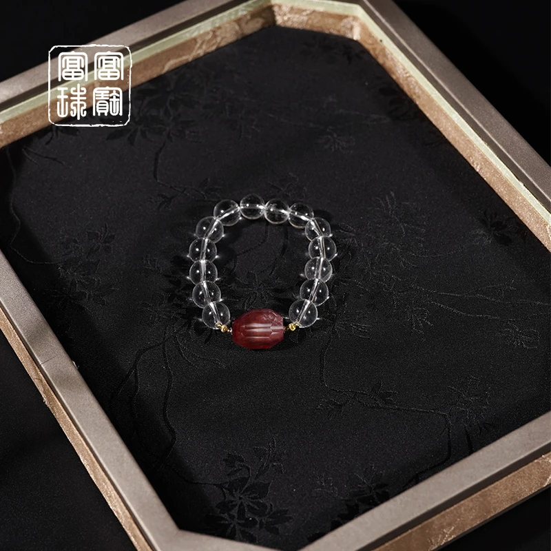 【祈净】白水晶  水晶18k金气质手串（天然珠宝多样性发）