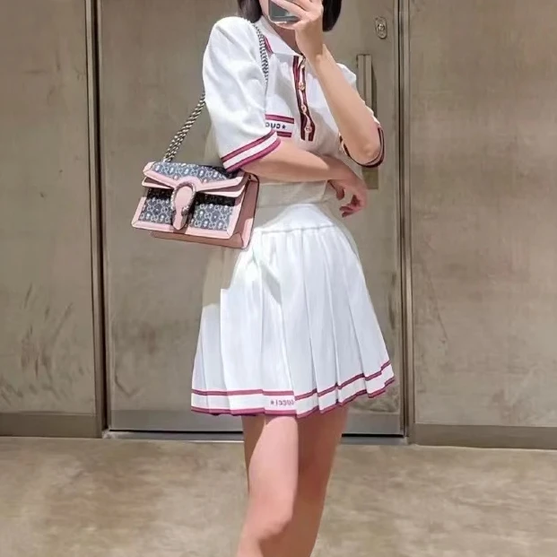 全新未使用  Gucci/条纹半身裙/M码