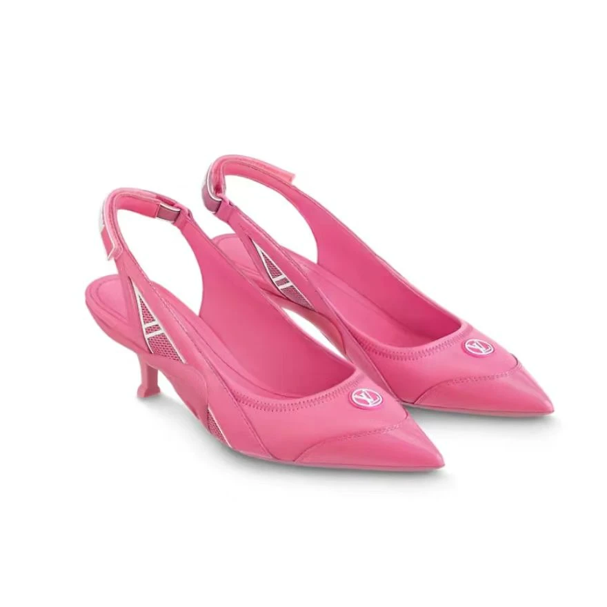 全新未使用 LouisVuitton/路易威登 粉色低跟凉鞋/36码