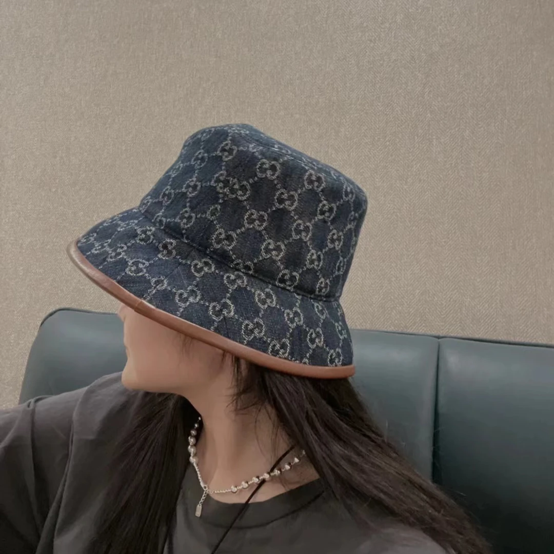 全新未使用 GUCCI/古驰 GG经典logo帆布渔夫帽/S/M/L码