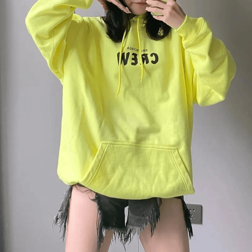 全新未使用 Balenciaga/巴黎世家 Crew字母印花连帽长袖卫衣/XXS
