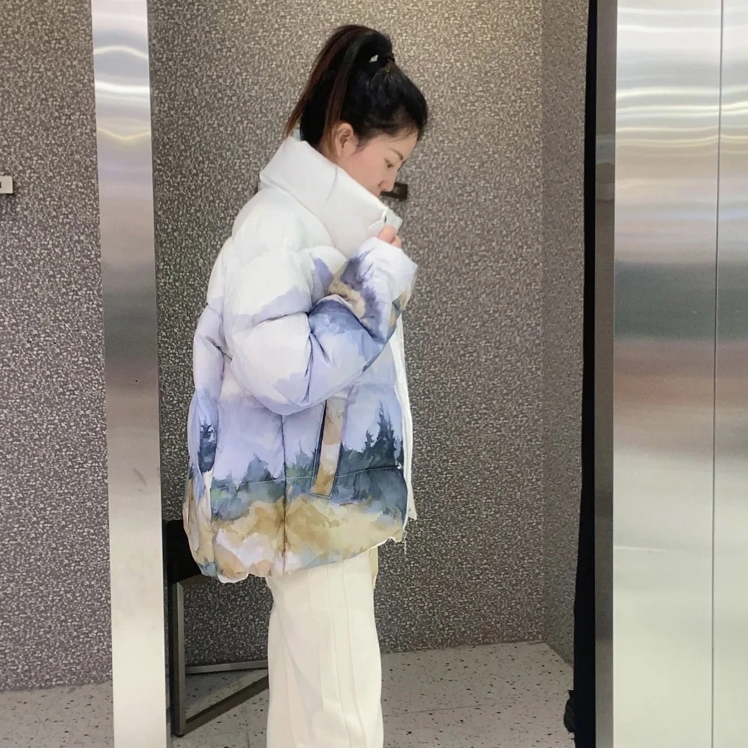 未使用 GUCCI/古驰 x The North Face联名雪山印花羽绒服