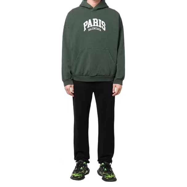 全新未使用 Balenciaga/巴黎世家 纯色字母印花连帽卫衣/1/2码
