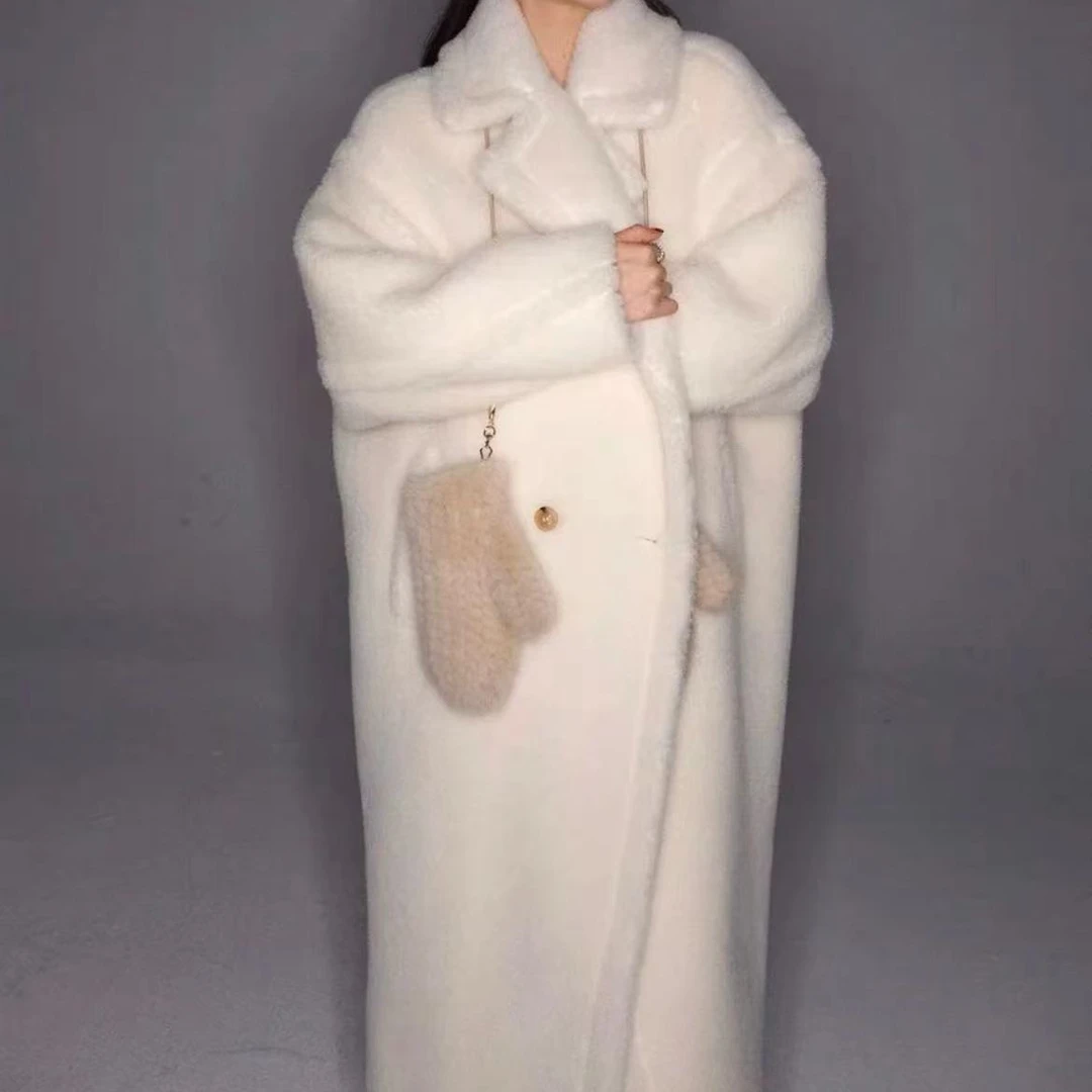 全新未使用 MaxMara 泰迪系列 Tedgirl泰迪熊纯色双面毛呢大衣/XS