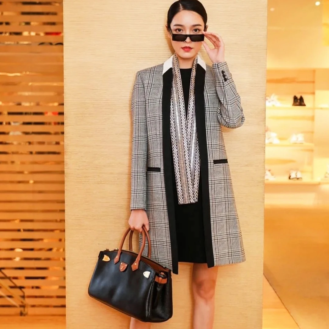 全新未使用  Louis Vuitton/经典千鸟格外套大衣/38码