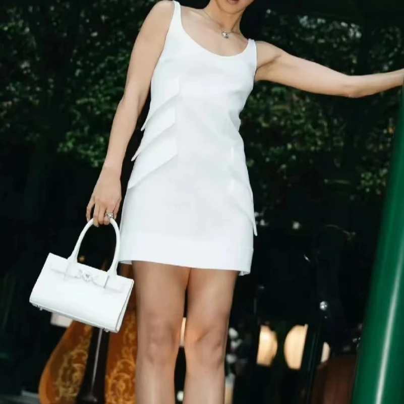 全新未使用 VERSACE/范思哲 圆领无袖连衣裙/公价17400/IT-40码