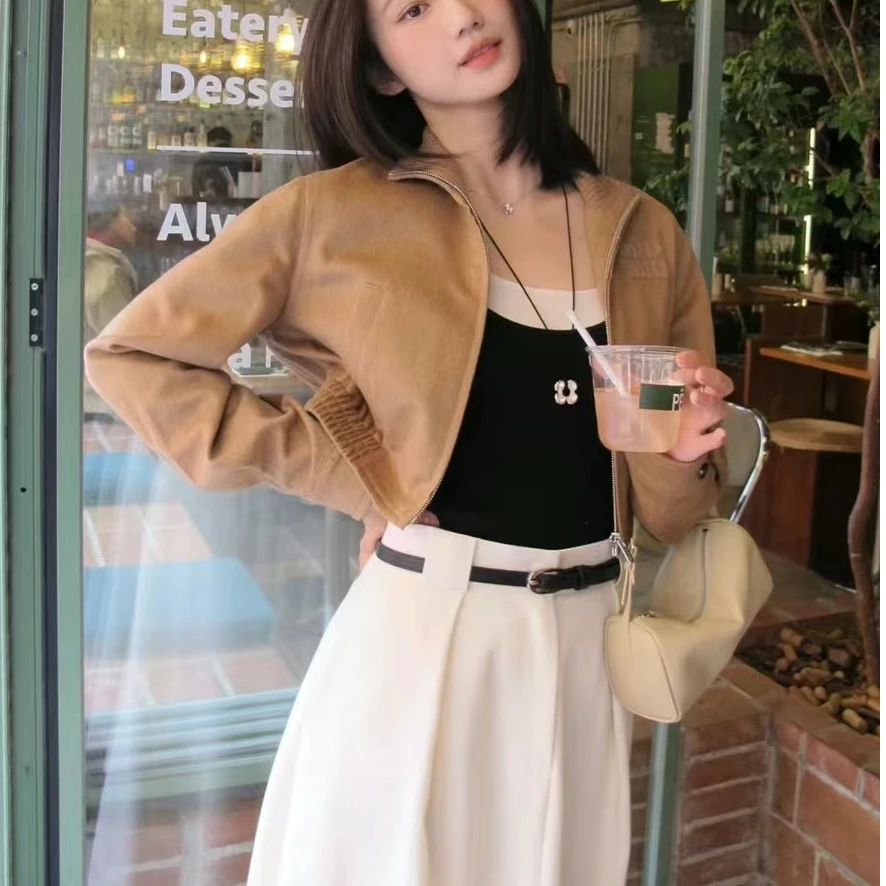全新未使用 MIU MIU/缪缪 /驼绒短裁夹克外套/公价23200/36码