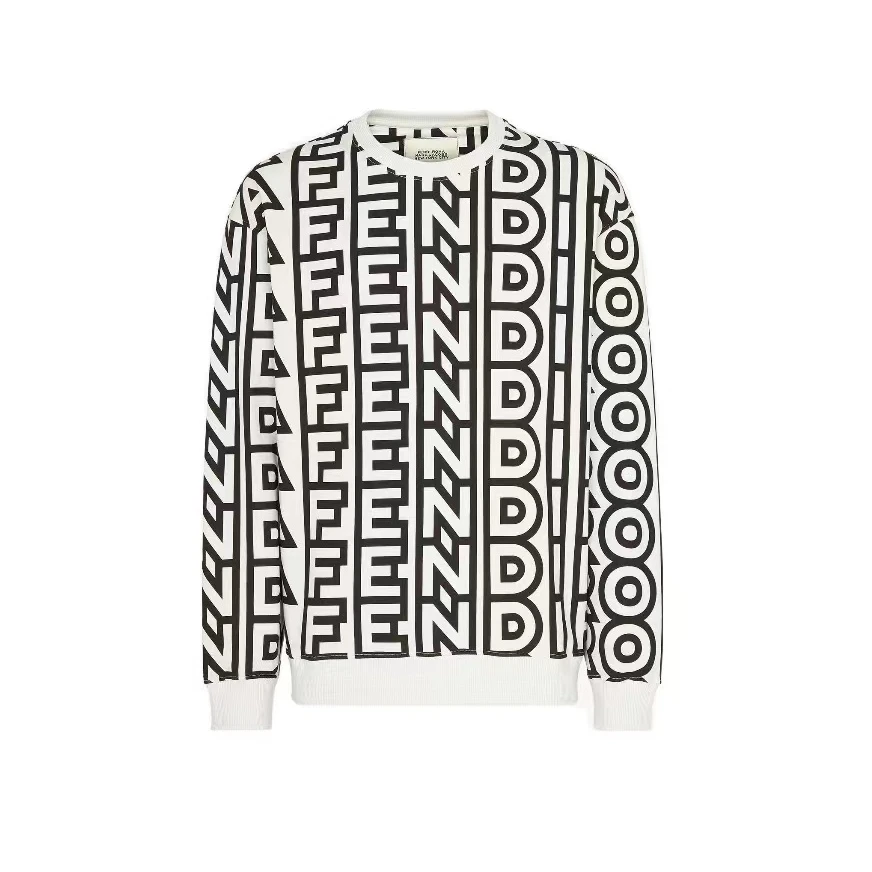 全新未使用 FENDI/芬迪 Roma胶囊系列字母印花针织圆领长袖卫衣