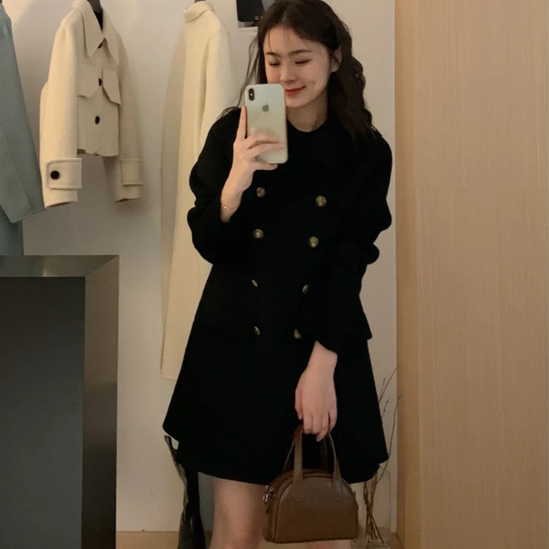 全新未使用 MIU MIU/缪缪 /纯色双排扣长袖大衣/38码