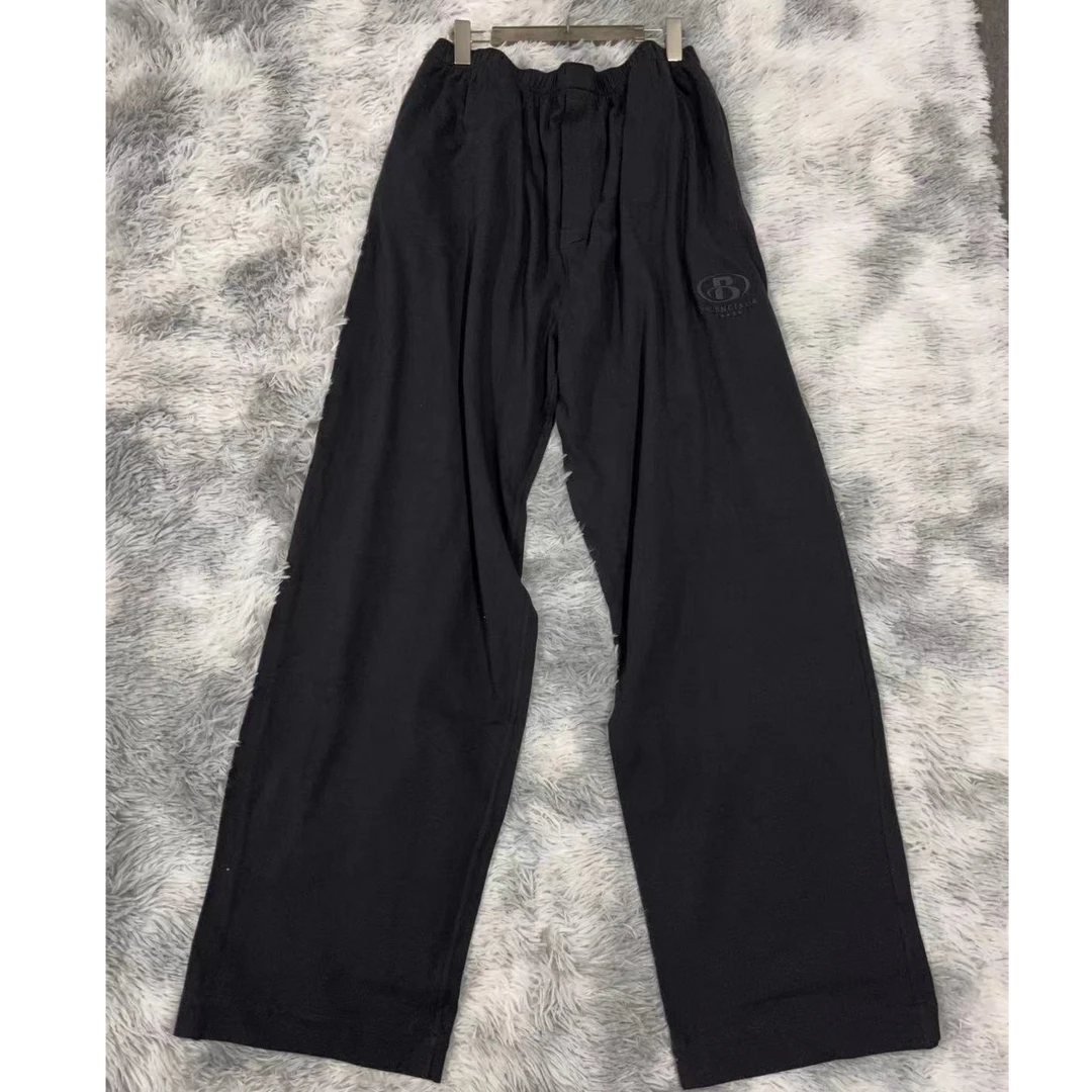 全新未使用 Balenciaga/巴黎世家 Logo刺绣阔腿休闲裤/M码