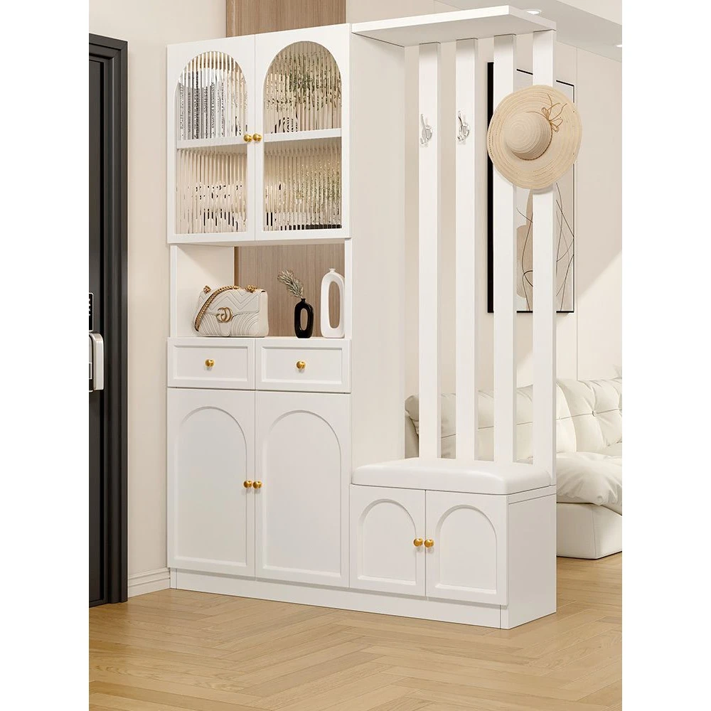 轻奢鞋柜玄关柜一体长虹玻璃门客厅进门入户现代简约屏风隔断柜