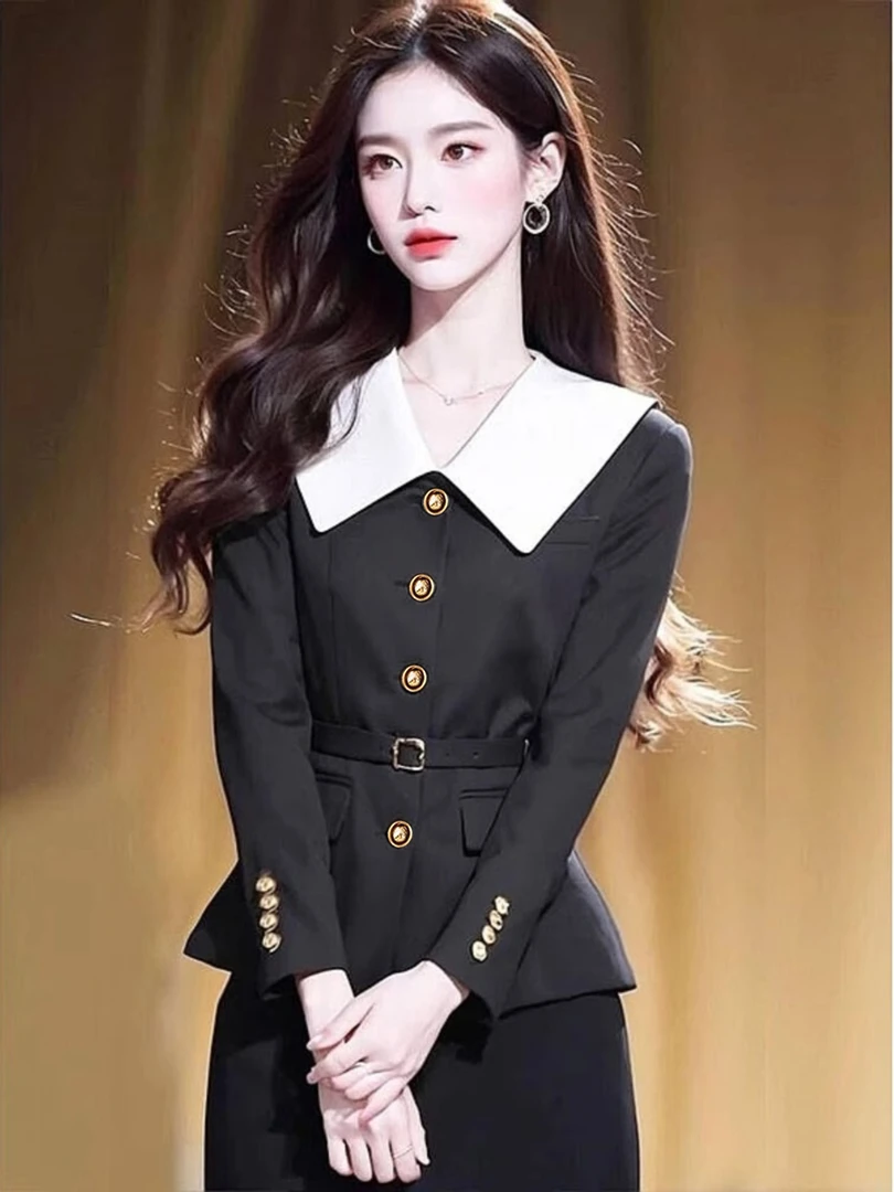 秋季美式复古修身显瘦上衣设计感小众时尚减龄高级感洋气西装外套