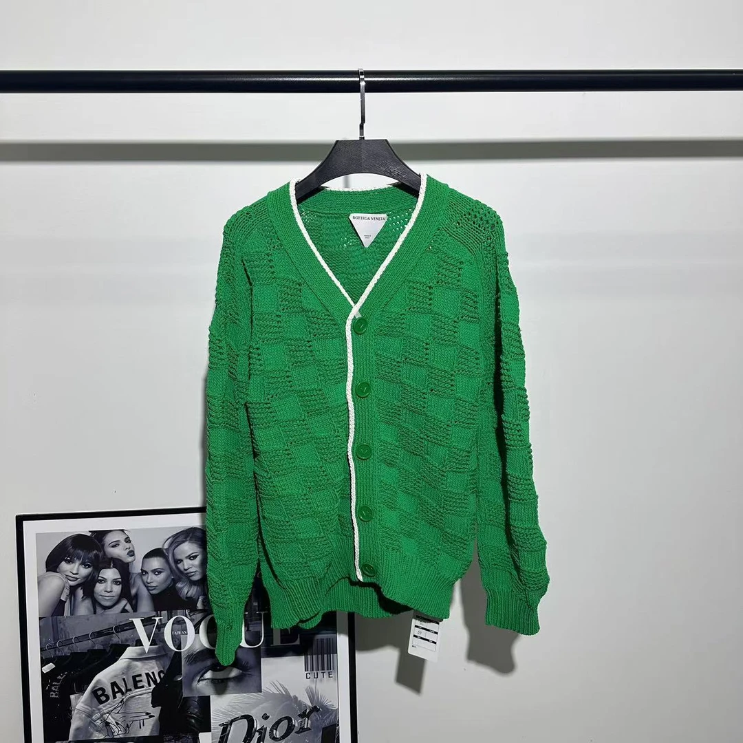 99新 BOTTEGA VENETA/葆蝶家 绿色编织开衫/M码