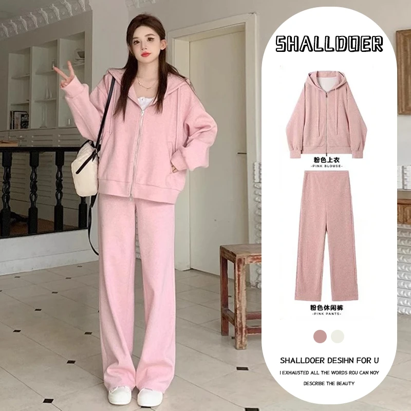 韩系休闲运动套装女春秋2025新款网红时尚洋气高档阔腿裤两件套潮