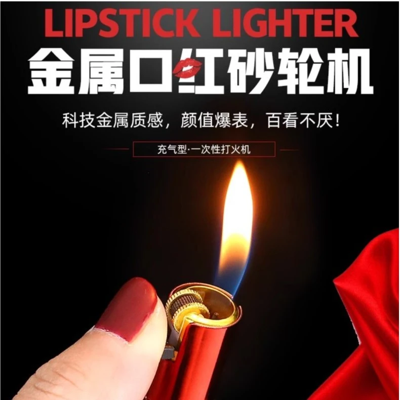 经典金属铁壳齿滑轮砂轮明火打火机圆柱形可充气怀旧老式火石火机