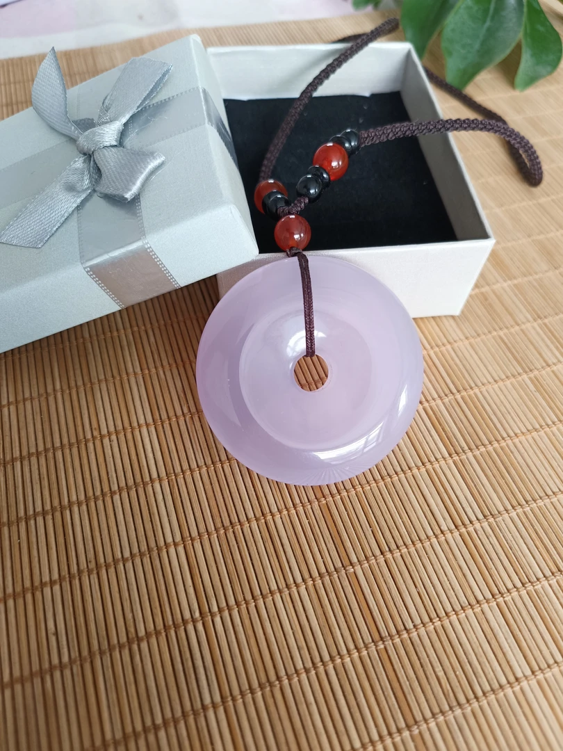 天然玛瑙紫罗兰平安扣
