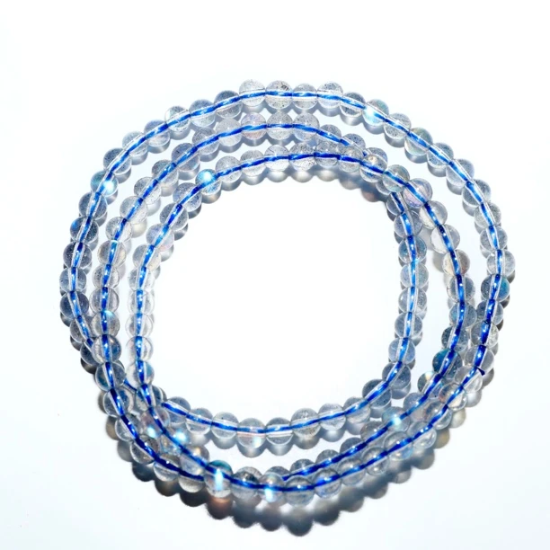 天然月光石三圈5mm手串/2137