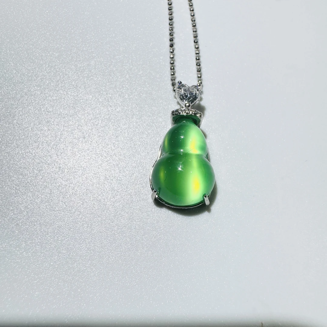 天然玛瑙玉髓葫芦吊坠/通体s925银/2344