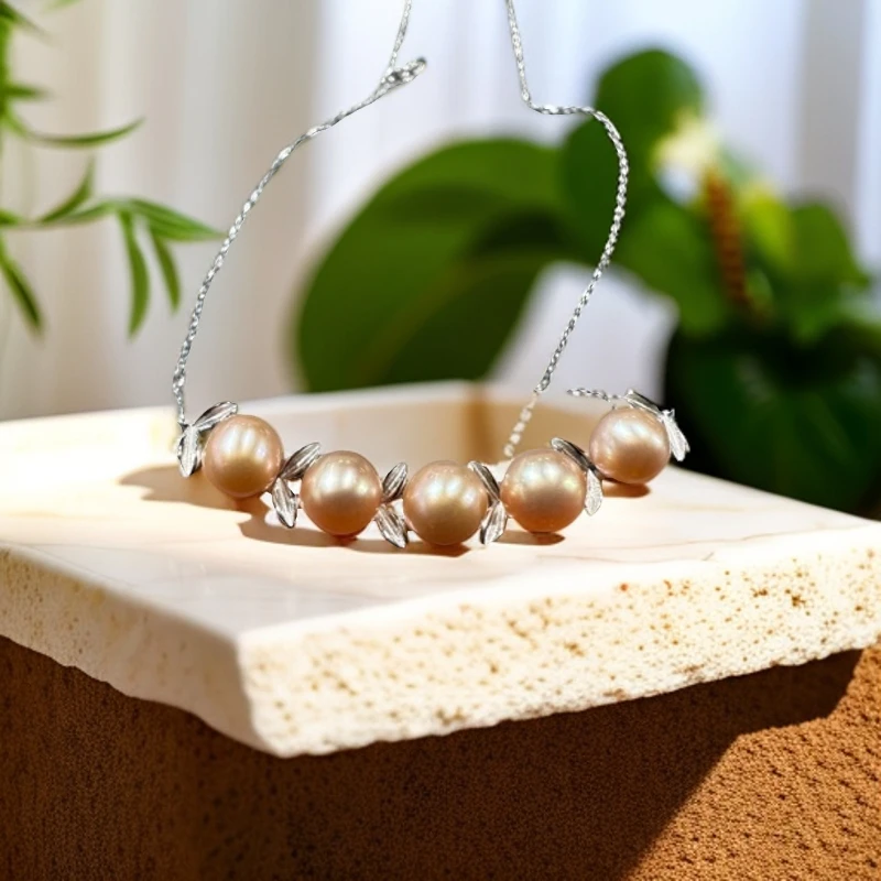 天然淡水珍珠5mm正圆项链（通体s925银）1231