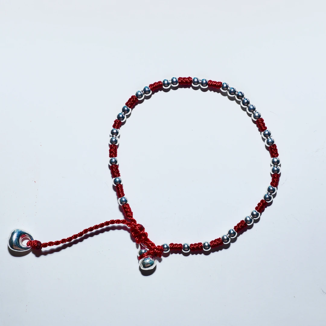 925银银制品 手工编绳转运珠手绳（通体s925银）-2101