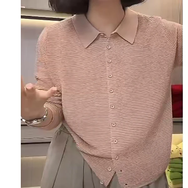 2024秋季新款V领针织上衣休闲百搭长袖打底针织开衫女