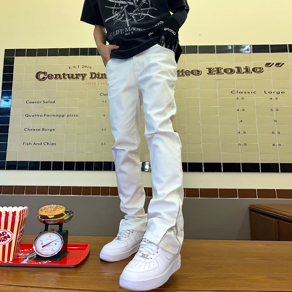 sout新款美式潮流牛仔裤男直筒高街百搭弹力宽松修身铅笔小脚裤子