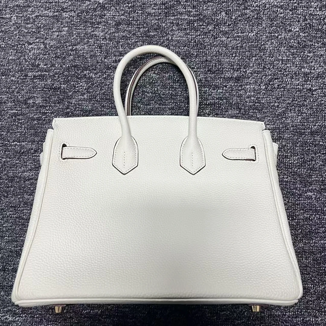 姝宴真皮女包双手提白色-小