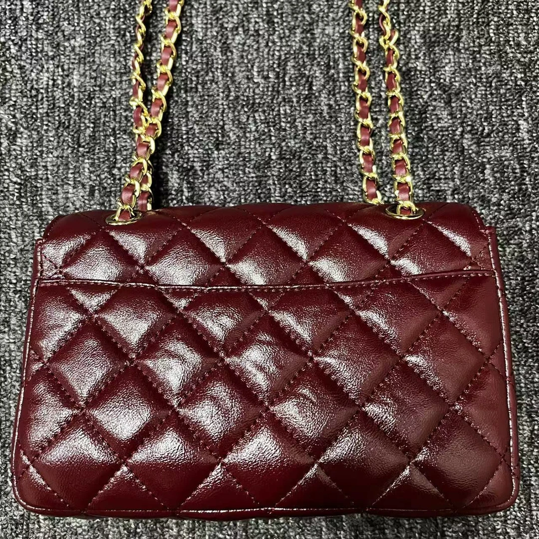 姝宴真皮女包金前口袋红色