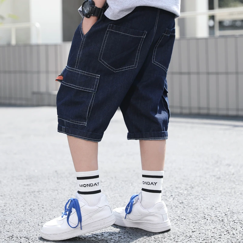 儿童牛仔短裤夏季2025新款潮男童夏装裤子薄款中大童五分中裤洋气