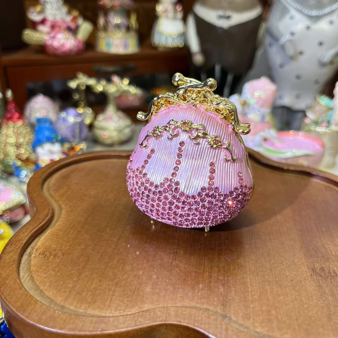 粉砖包包生日礼物送人送礼求婚首饰盒摆件七宝烧珐琅彩拉丝