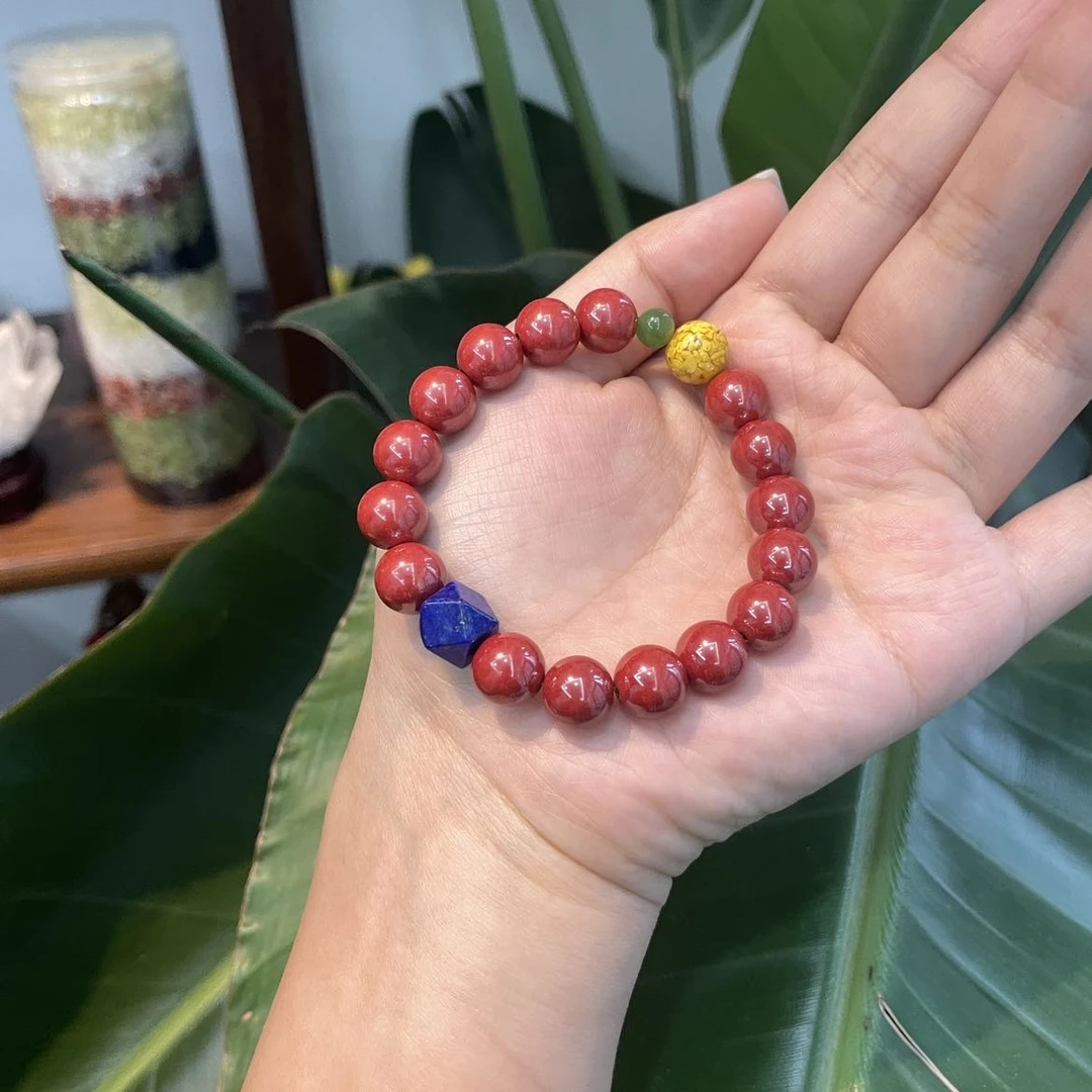 含辰砂工艺品朱砂帝王砂手串10mm-110246