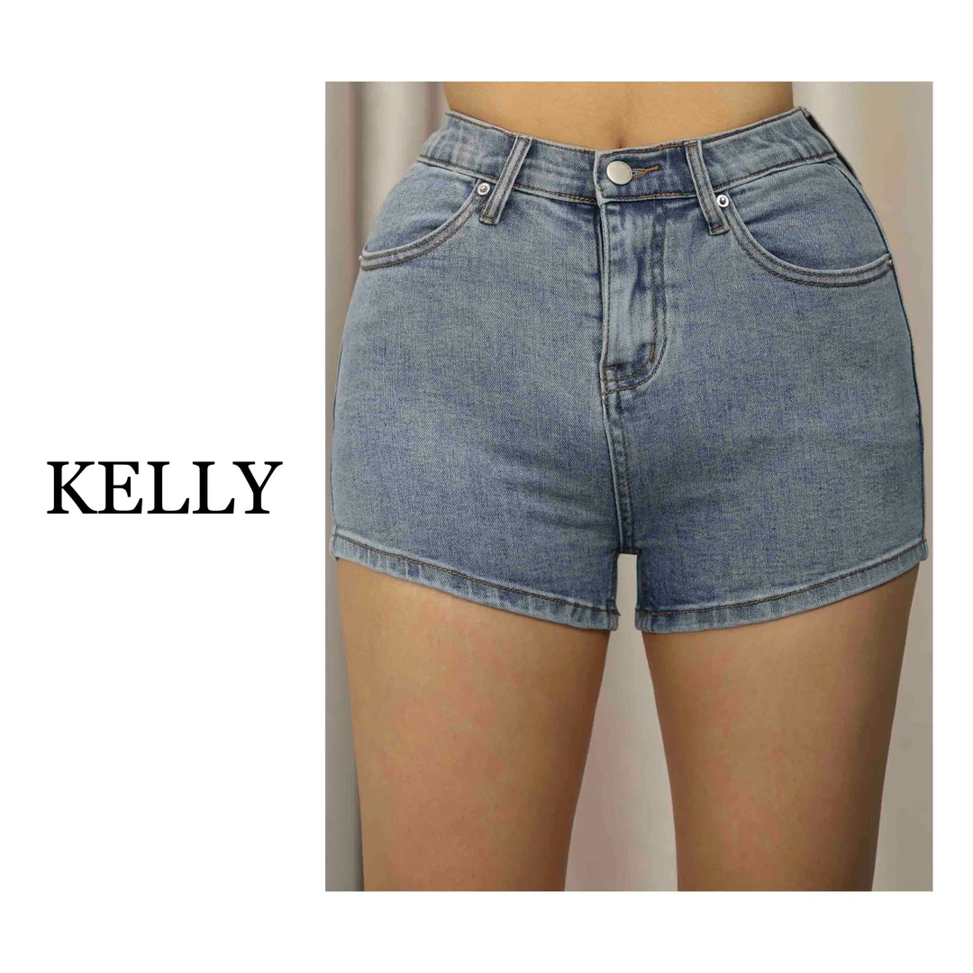 KELLY/性感女模/丰胯短裤/辣妹必备/松紧高腰/弹力包臀热裤