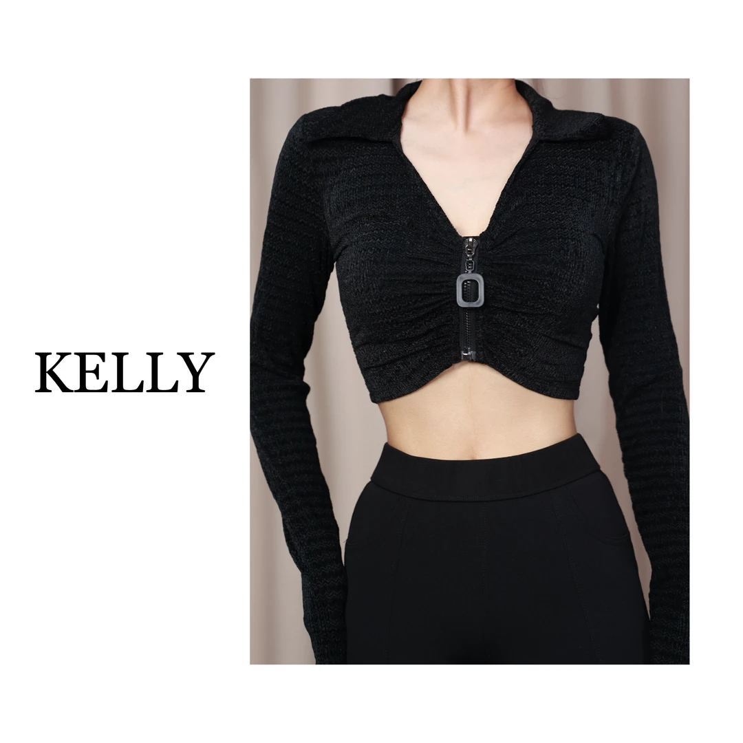 KELLY/黑丝绒女郎/性感漏腰上衣/腰精诞生的秘密