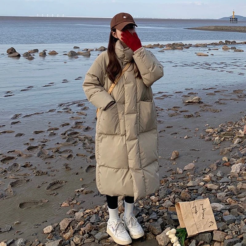 雪中飞羽绒服女冬季外套2023新款中长款面包服加厚宽松新款韩版小