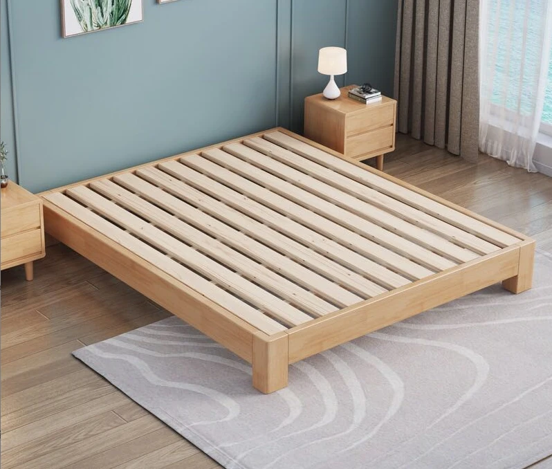 无床头床家用排骨架榻榻米简约简易落地拼接大床经济型透气板式床