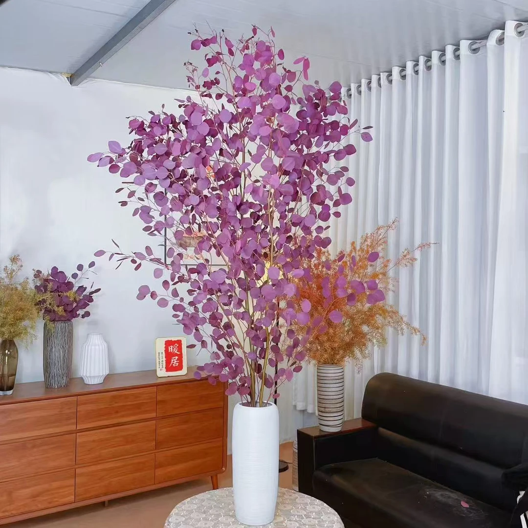 永生花紫色苹果尤加利叶高端长期摆放花材【干花】尤加利叶永生花