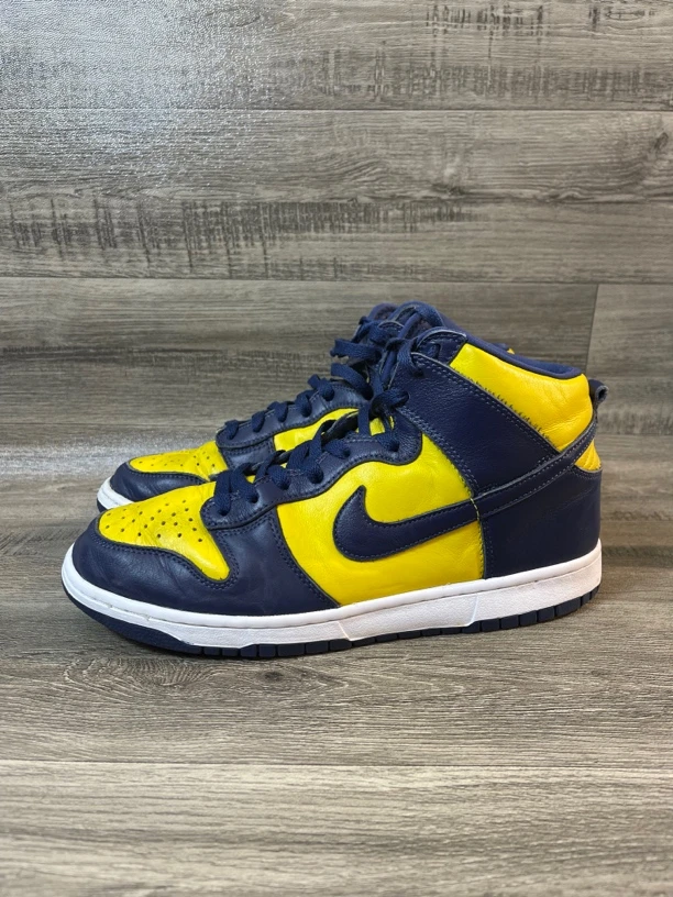 95新42.5码 耐克dunk 密歇根 黄色 高帮板鞋