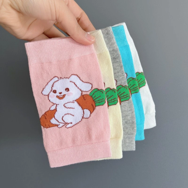 夏季薄款宝宝防摔护膝护肘针织棉卡通男女儿童小孩保暖膝盖套护具