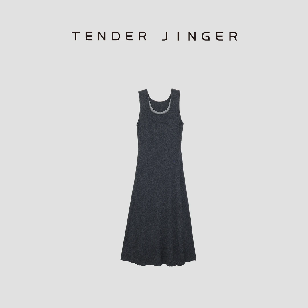 Tender Jinger【专柜】女士休闲18针U领长款连衣裙 T2309SZZ46464