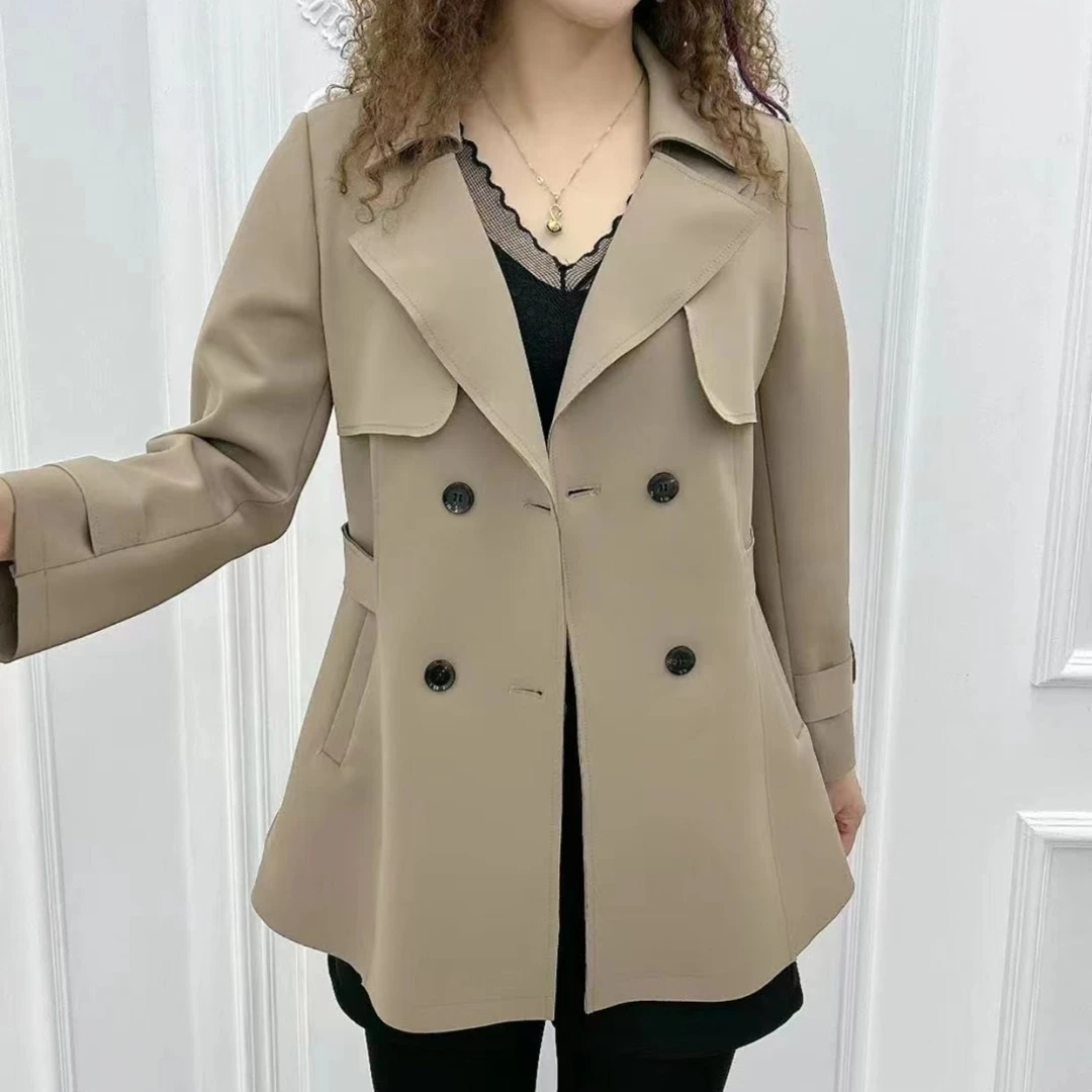 新款时尚洋气气质百搭短款长袖风衣