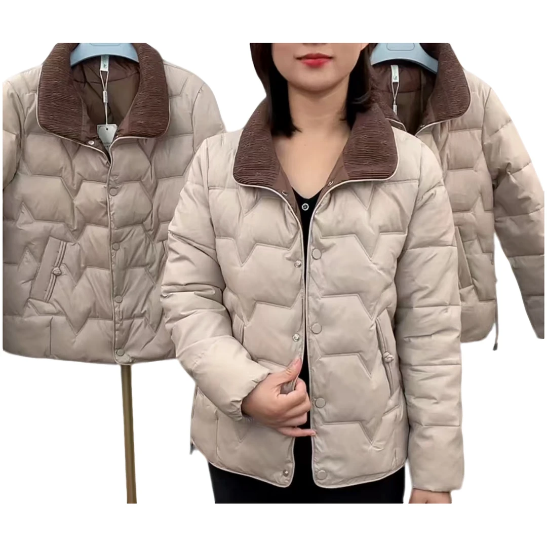 新款时尚洋气百搭可立可翻领短款棉服