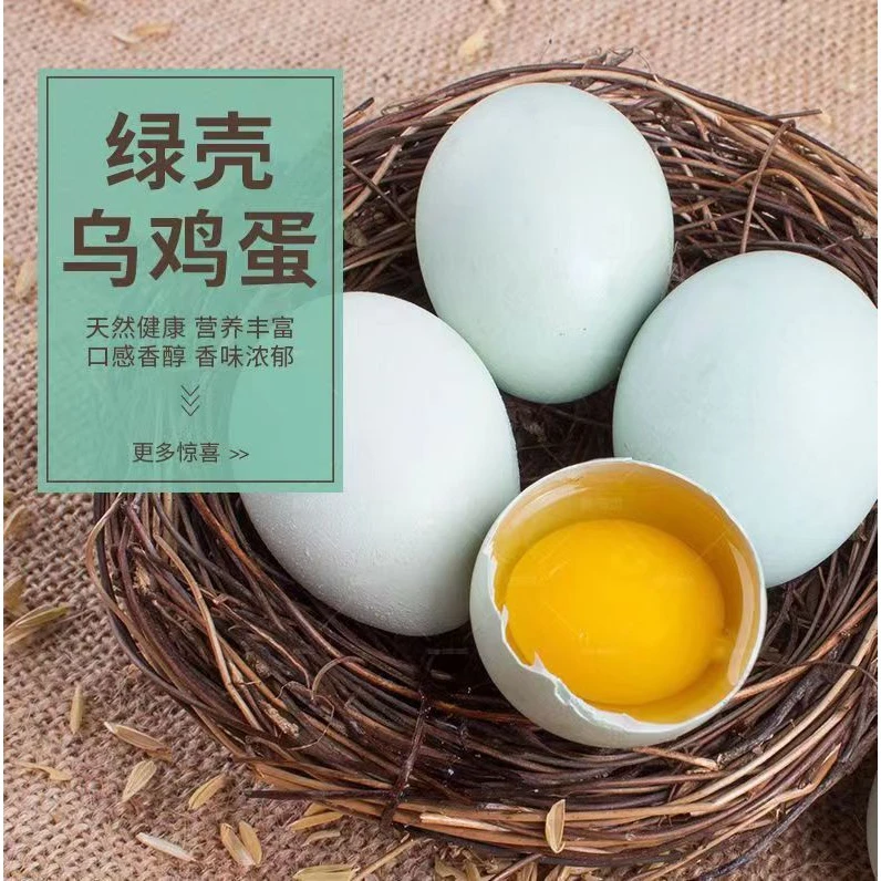 绿壳乌鸡蛋40枚一箱！新鲜初生乌鸡蛋原生态鸡蛋20枚装40g整箱