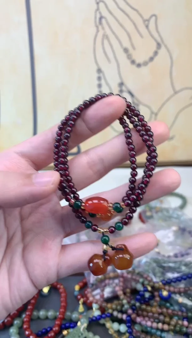 【闪购商品】石榴石（紫牙乌）手链未镶嵌198